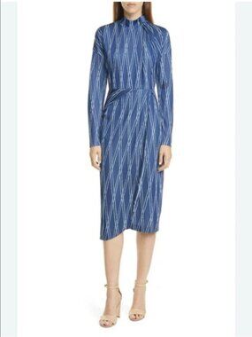 BOSS Hugo Boss Navy Blue Geometric Knit Dress